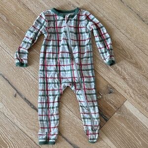 Kyte BABY Green and Red Plaid Kids Footie
